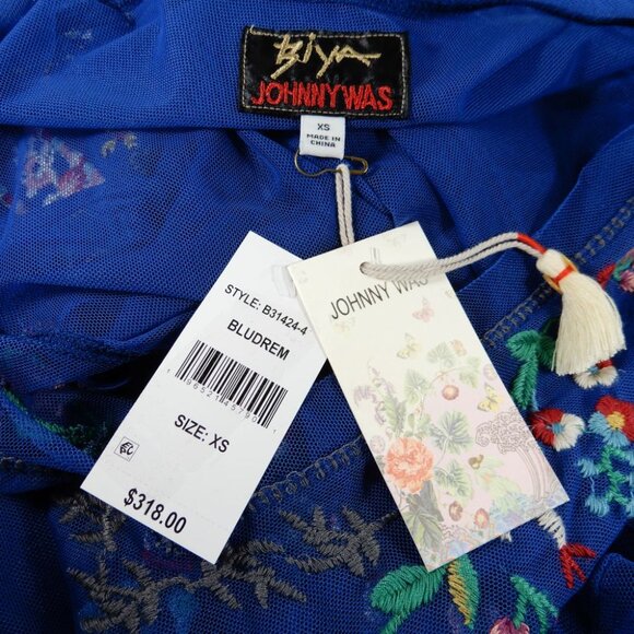 JOHNNY WAS Mazzy Maxi DRESS Size XS Embroidered Mesh V-Neck Sleeveless NEW $318 - Picture 11 of 11